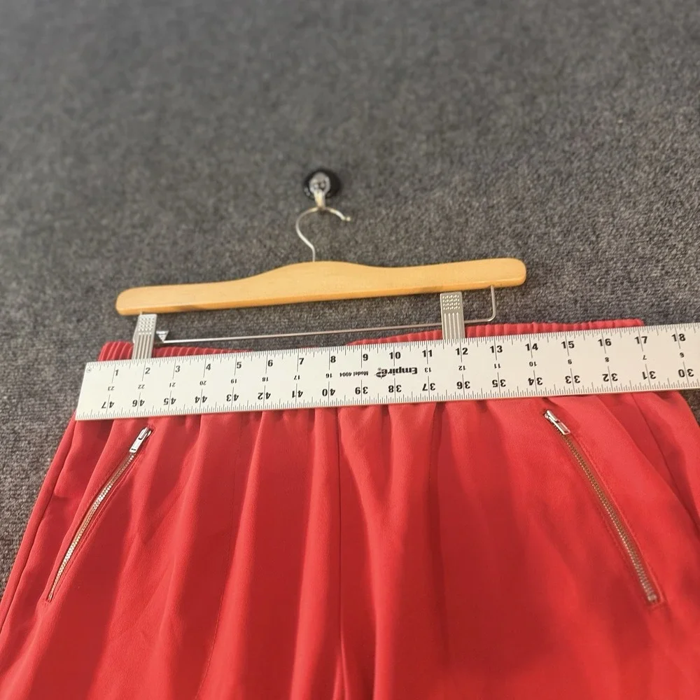 J.Crew Womens Red Pull On Jogger‎ Pants Size 14 Zip Pocket Career Casual Dressy